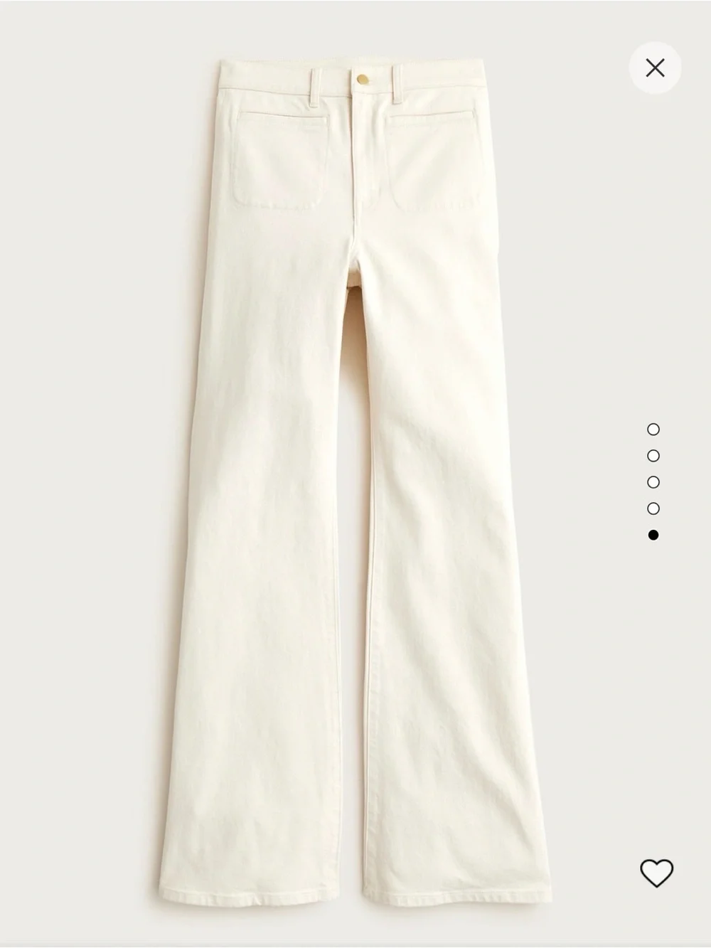 J. Crew Off-White High-Rise Wide-Leg Jeans